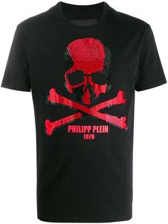 Philipp Plein футболка с декором Skull и логотипом