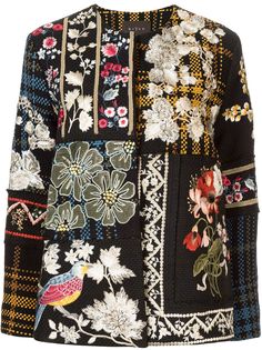 Biyan твидовый жакет с цветочной вышивкой