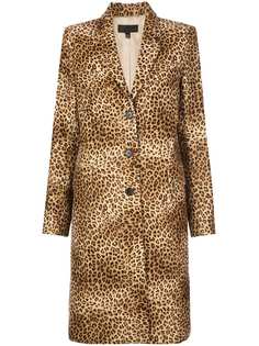 Nili Lotan однобортное пальто с леопардовым принтом