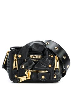 Moschino поясная сумка в виде байкерской куртки