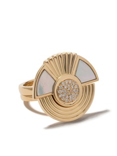 Fairfax & Roberts золотое кольцо Cleopatra с бриллиантами и перламутром