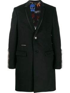 Philipp Plein однобортное пальто с заклепками