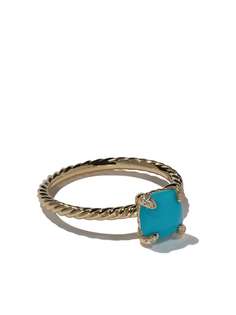 David Yurman кольцо Châtelaine из желтого золота с бирюзой и бриллиантами