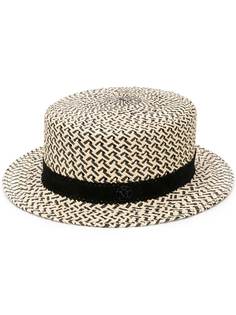 Maison Michel плетеная шляпа-канотье Augusta