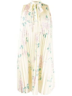 RED Valentino плиссированное платье с цветочным принтом