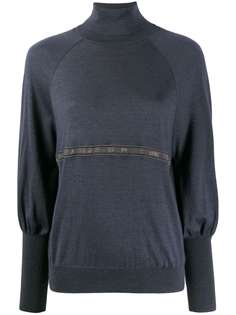 Brunello Cucinelli джемпер с высоким воротником и вышивкой бисером
