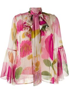 La Doublej блузка с бантом и цветочным принтом