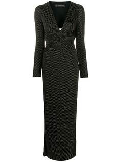 Versace длинное платье с заклепками