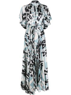 Just Cavalli платье макси с графичным принтом и высоким воротником