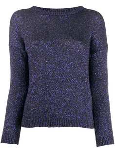 Saint Laurent свитер с круглым вырезом и блестками