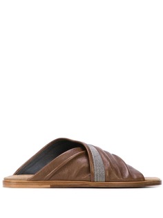 Brunello Cucinelli сандалии с перекрестными панелями