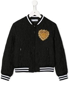 Dolce & Gabbana Kids жаккардовый бомбер с нашивкой