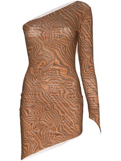 Maisie Wilen платье мини с одним рукавом и графичным принтом