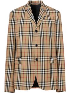 Burberry строгий пиджак в клетку Vintage Check