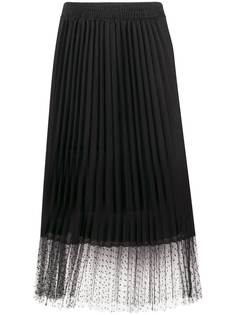RED Valentino плиссированная юбка миди Point dEsprit