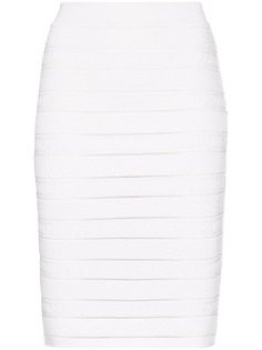 Balmain юбка-карандаш в полоску с логотипом