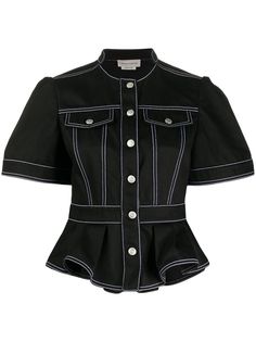 Alexander McQueen расклешенная джинсовая куртка
