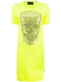 Philipp Plein трикотажное платье с декором Skull