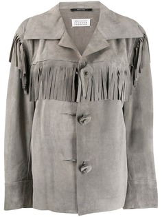 Maison Margiela однобортное пальто с бахромой