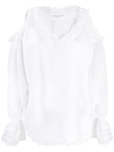 Ermanno Scervino блузка с открытыми плечами и вышивкой