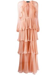 Dsquared2 ярусное платье с воротником на завязке