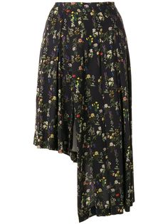 Preen By Thornton Bregazzi юбка асимметричного кроя с цветочным принтом