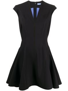 Mugler расклешенное платье с V-образным вырезом