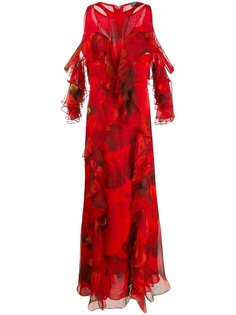 Alexander McQueen длинное платье Avalon с принтом