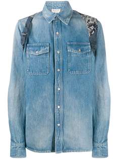 Alexander McQueen джинсовая рубашка со вставками