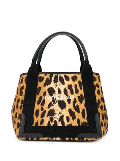 Balenciaga сумка-тоут Cabas S с леопардовым принтом