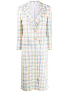 Thom Browne двубортное пальто в клетку с широкими лацканами