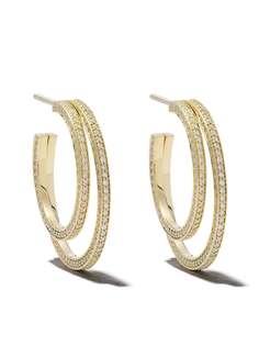 Georg Jensen серьги-кольца Halo из желтого золота с бриллиантами