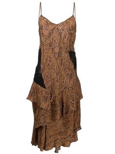 Almaz платье асимметричного кроя с зебровым принтом