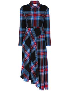 Charles Jeffrey Loverboy платье-рубашка асимметричного кроя в клетку