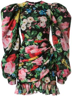 Richard Quinn платье мини с запахом и цветочным принтом