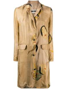 Uma Wang однобортное пальто с вышивкой