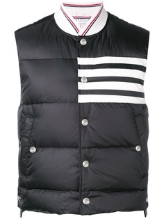 Thom Browne дутый жилет с 4 полосками