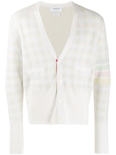 Thom Browne кардиган в клетку с V-образным вырезом
