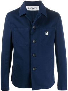 LANVIN куртка-рубашка с нашивкой-логотипом