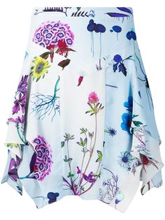 Stella McCartney юбка с цветочным принтом и драпировкой