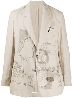 MSGM однобортный пиджак с принтом