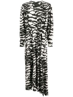 Isabel Marant платье макси с V-образным вырезом и змеиным принтом