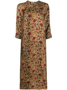 Uma Wang платье миди с цветочной вышивкой
