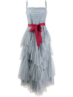RedValentino ярусное платье из тюля с блестками