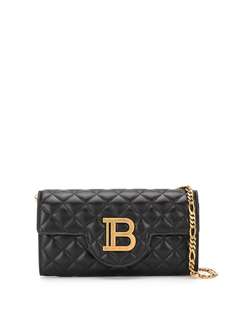 Balmain стегана сумка через плечо с металлическим логотипом