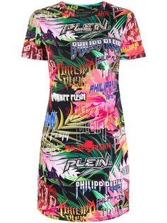 Philipp Plein платье-футболка с короткими рукавами и логотипом