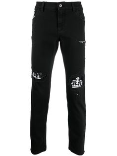 Dolce & Gabbana джинсы с прорезями и логотипом