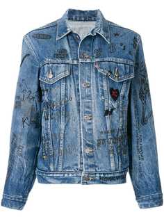 R13 джинсовая куртка с принтом