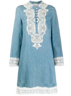 Gucci платье-трапеция с кружевом