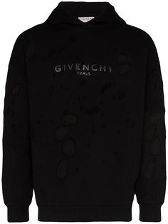 Givenchy худи с логотипом и эффектом потертости